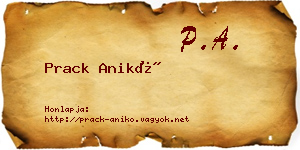 Prack Anikó névjegykártya